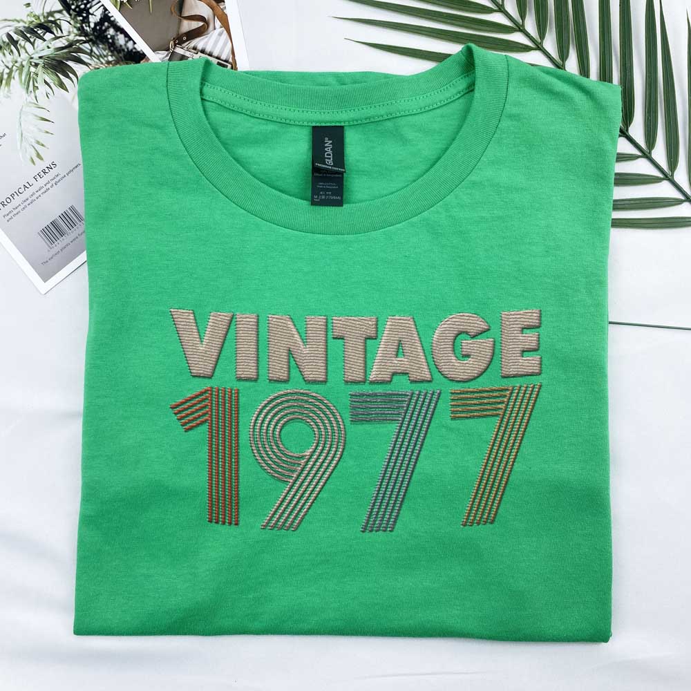 Vintaged 1977 Embroidered T-Shirt - alternate