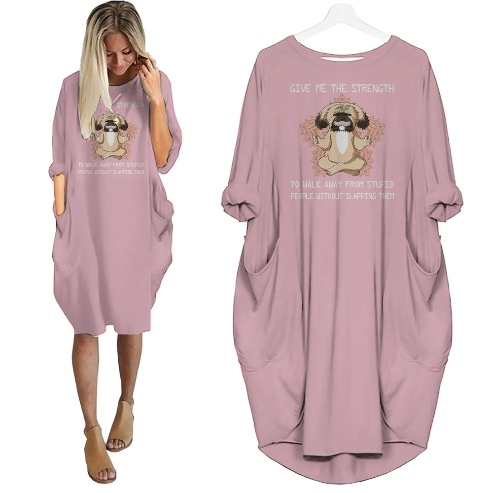Shih Tzu Print Pocket Dress Funny Saying For Dog Lovers