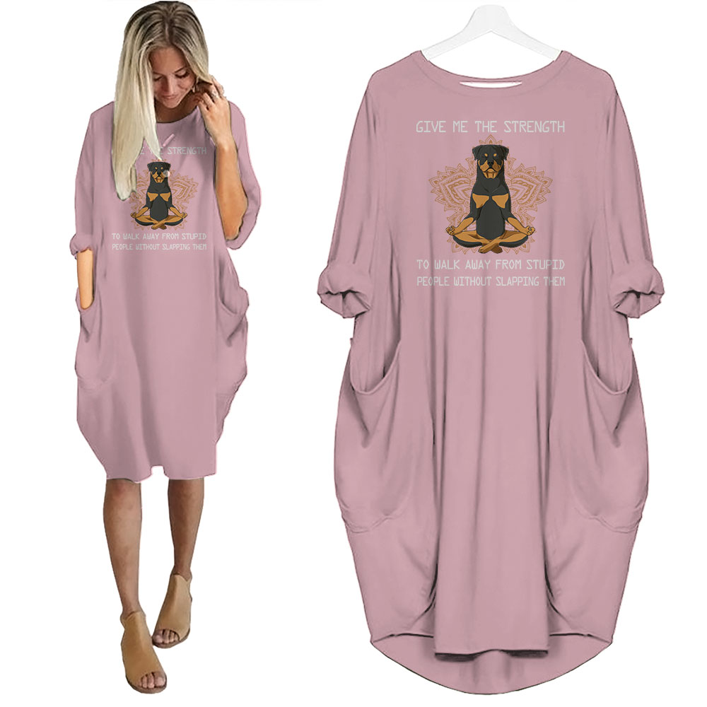 Rottweiler Print Pocket Dress Funny Saying For Dog Lovers