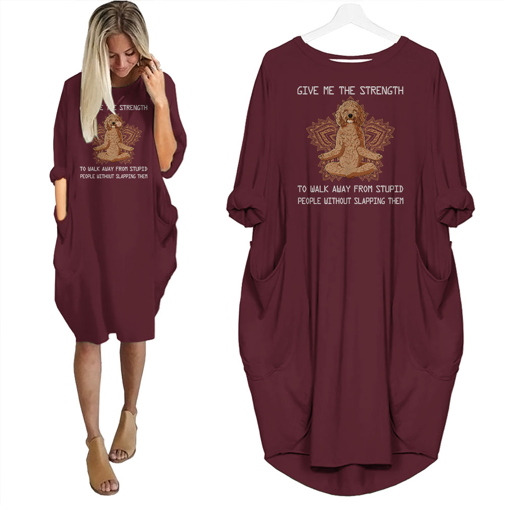 Pocket Dress Funny Saying Poodle Print For Dog Lovers