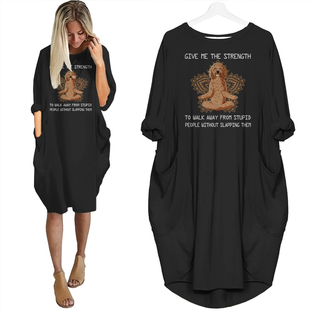 Pocket Dress Funny Saying Poodle Print For Dog Lovers
