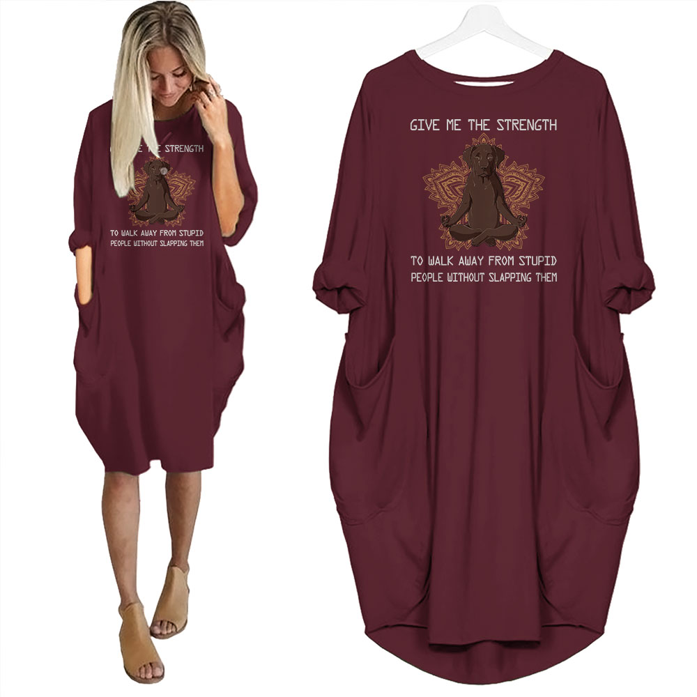 Labrador Retriever Print Pocket Dress Funny Saying For Dog Lovers