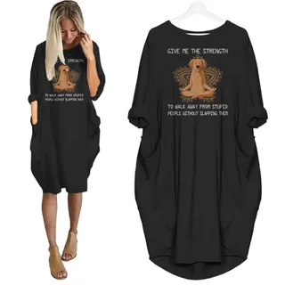Golden Retriever Print Pocket Dress Funny Saying For Dog Lovers