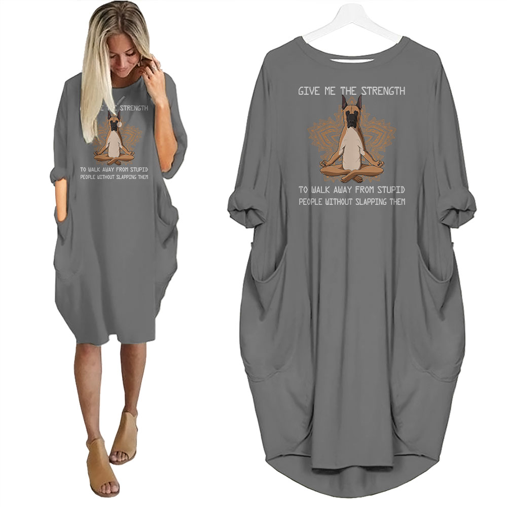 Great Dane Print Pocket Dress Funny Saying For Dog Lovers