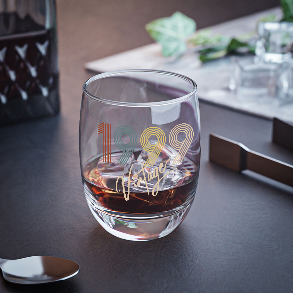 Vintage 1999 Birthday Whiskey Glass
