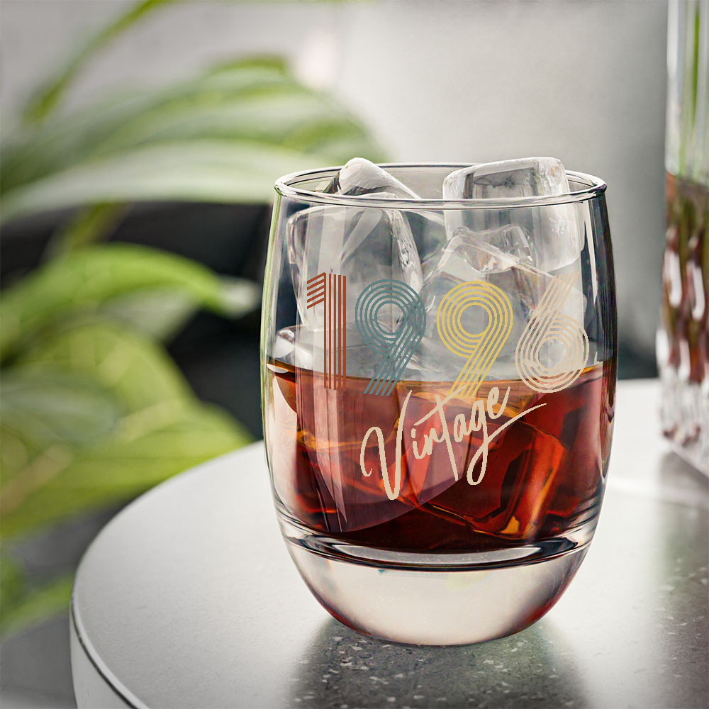 Vintage 1996 Birthday Whiskey Glass