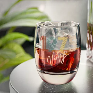 Vintage 1975 Birthday Whiskey Glass – alternate