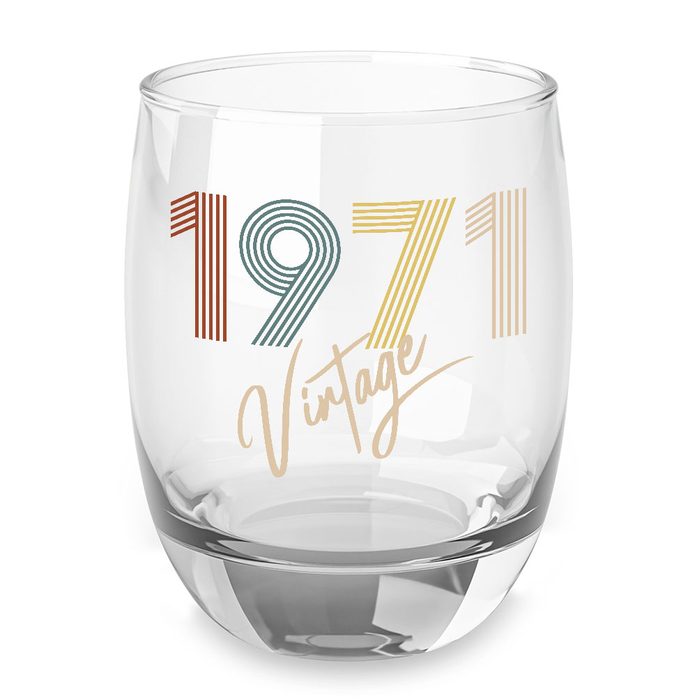Vintage 1971 Birthday Whiskey Glass