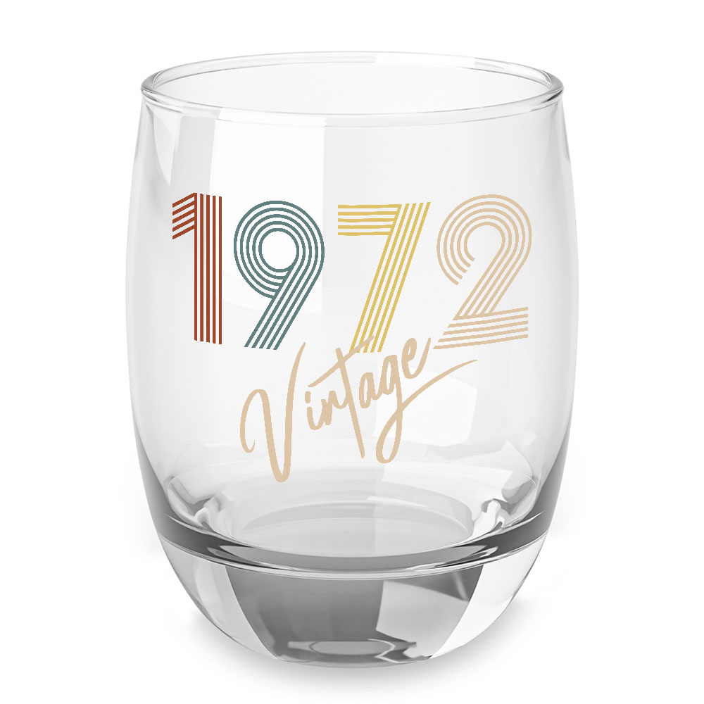 Vintage 1972 Birthday Whiskey Glass