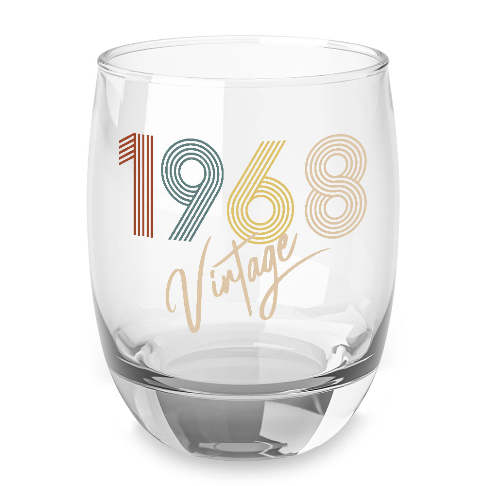 Vintage 1968 Birthday Whiskey Glass