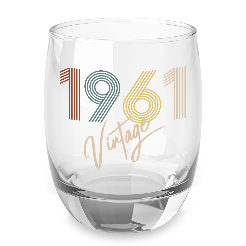 Vintage 1961 Birthday Whiskey Glass