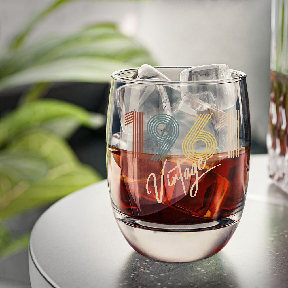 Vintage 1961 Birthday Whiskey Glass - alternate