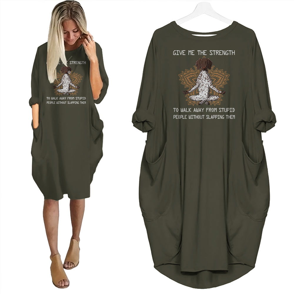 German Shorthaired Pointer Dog Print Pocket Dress Funny Saying
