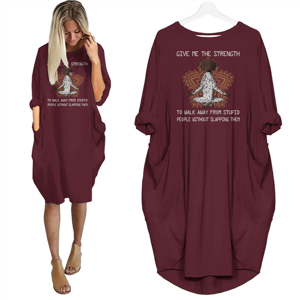 German Shorthaired Pointer Dog Print Pocket Dress Funny Saying