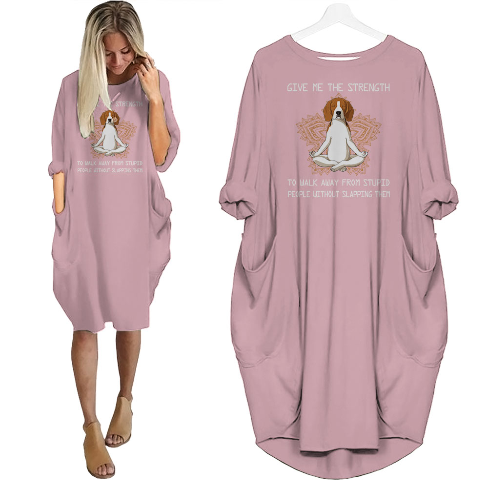 Beagle Dog Print Pocket Dress Funny Saying