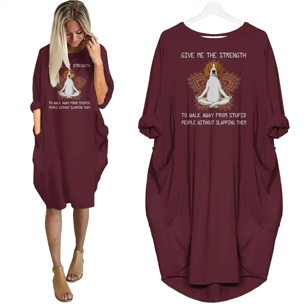 Beagle Dog Print Pocket Dress Funny Saying