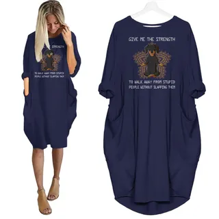 Dachshund Print Pocket Dress Funny Saying – alternate