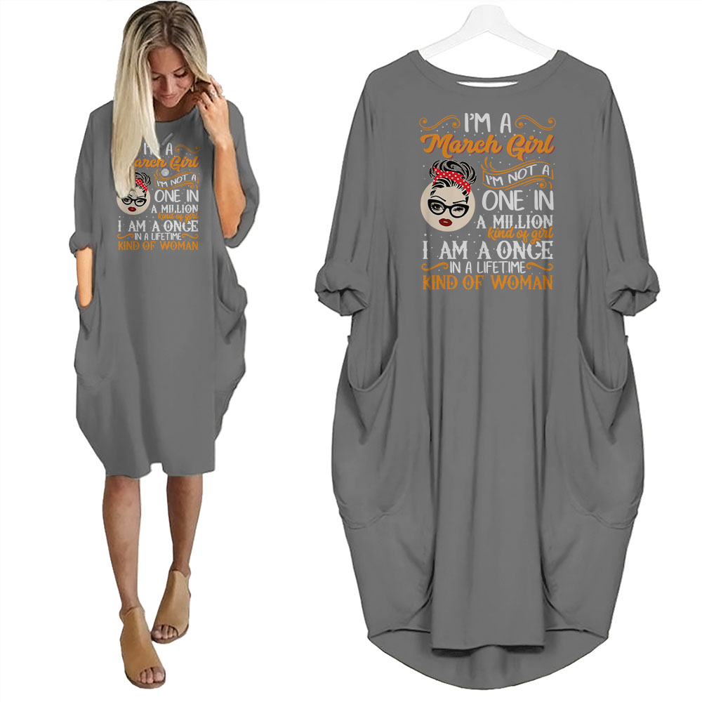 I'm March Girl Birthday Pocket Dress