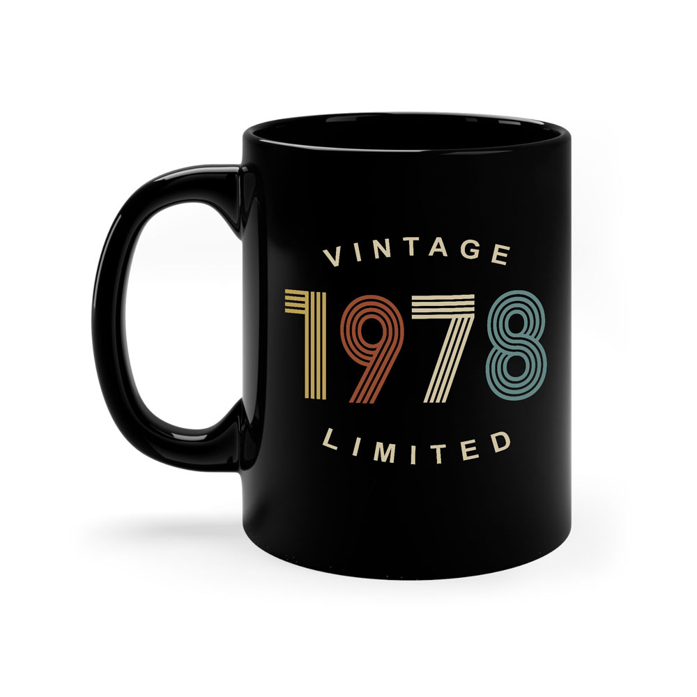 Limited Edition 1978 Birthday Black Coffee Mug