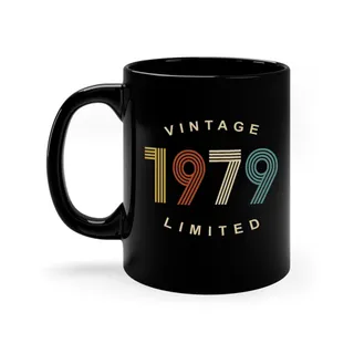 Limited Edition 1979 Birthday Black Coffee Mug