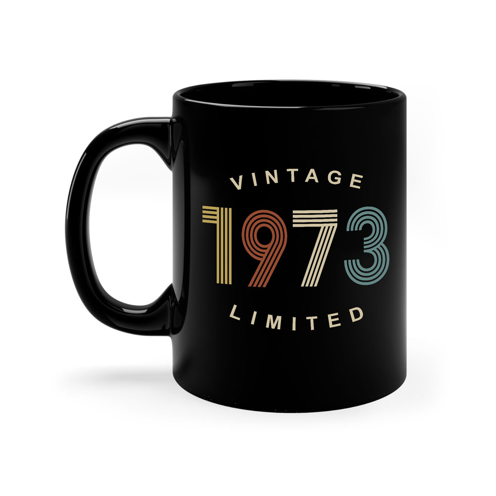 Limited Edition 1973 Birthday Black Coffee Mug
