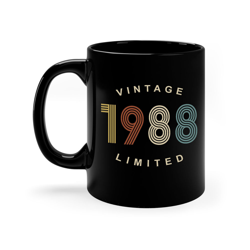 Limited Edition 1988 Birthday Black Coffee Mug