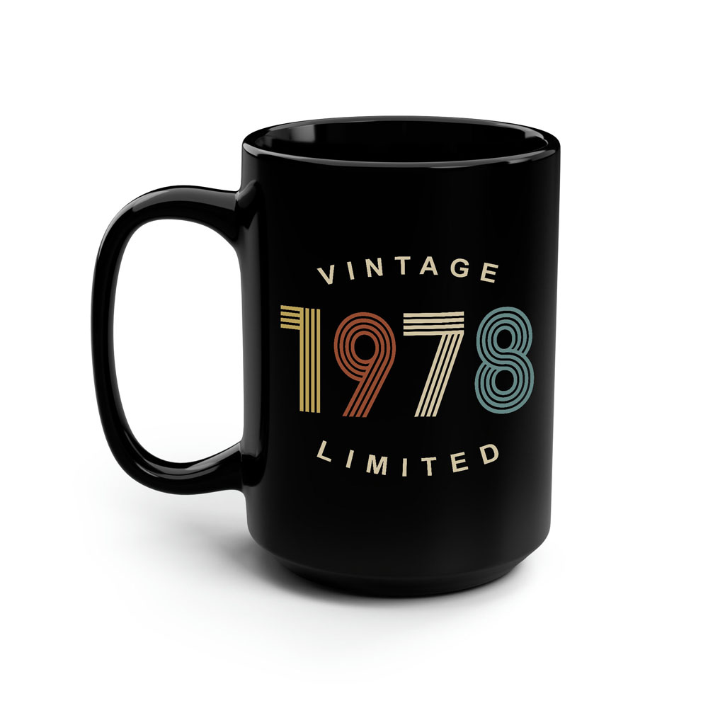 Limited Edition 1978 Birthday Black Coffee Mug