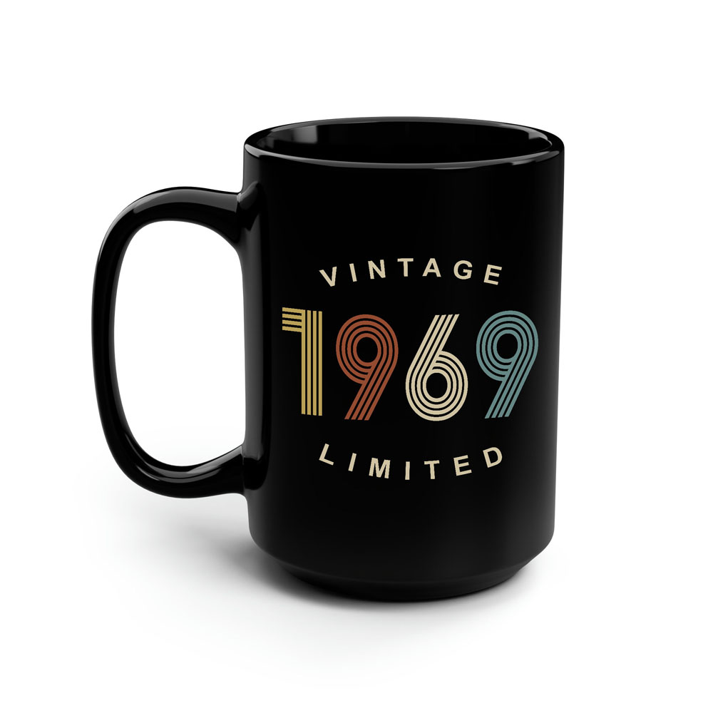 Limited Edition 1969 Birthday Black Coffee Mug