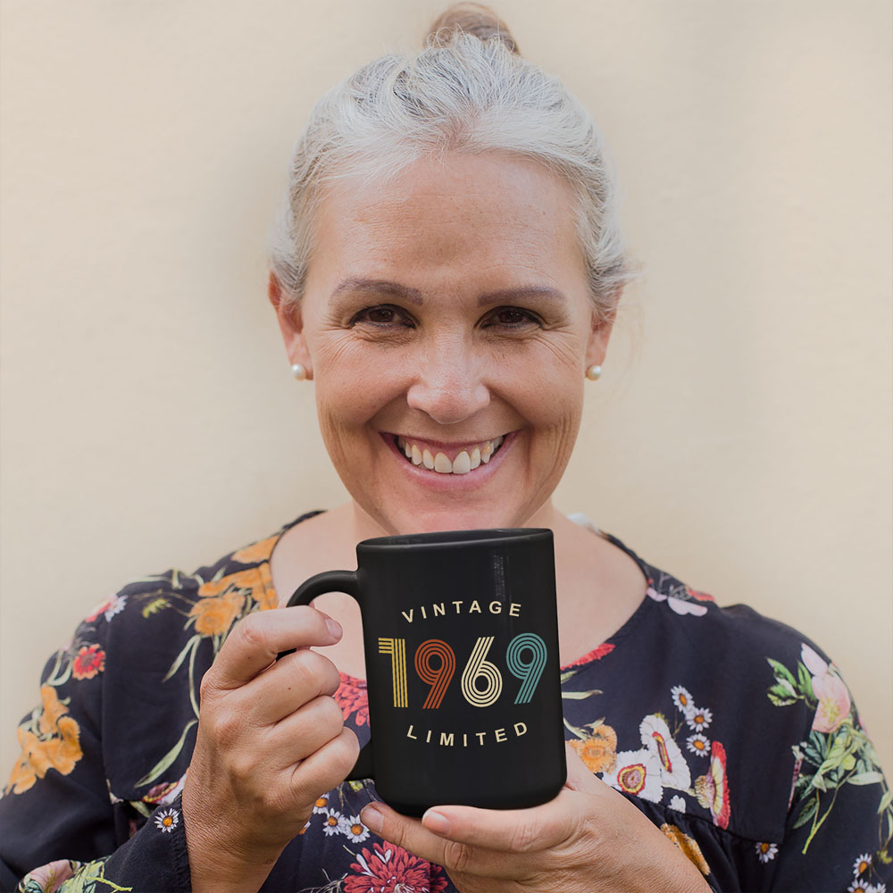 Limited Edition 1969 Birthday Black Coffee Mug