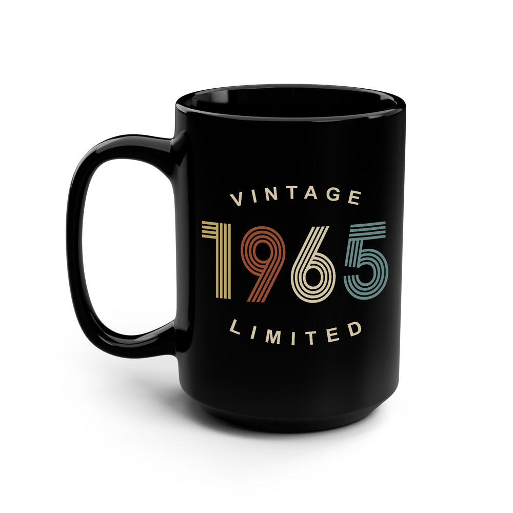 Limited Edition 1965 Birthday Black Coffee Mug