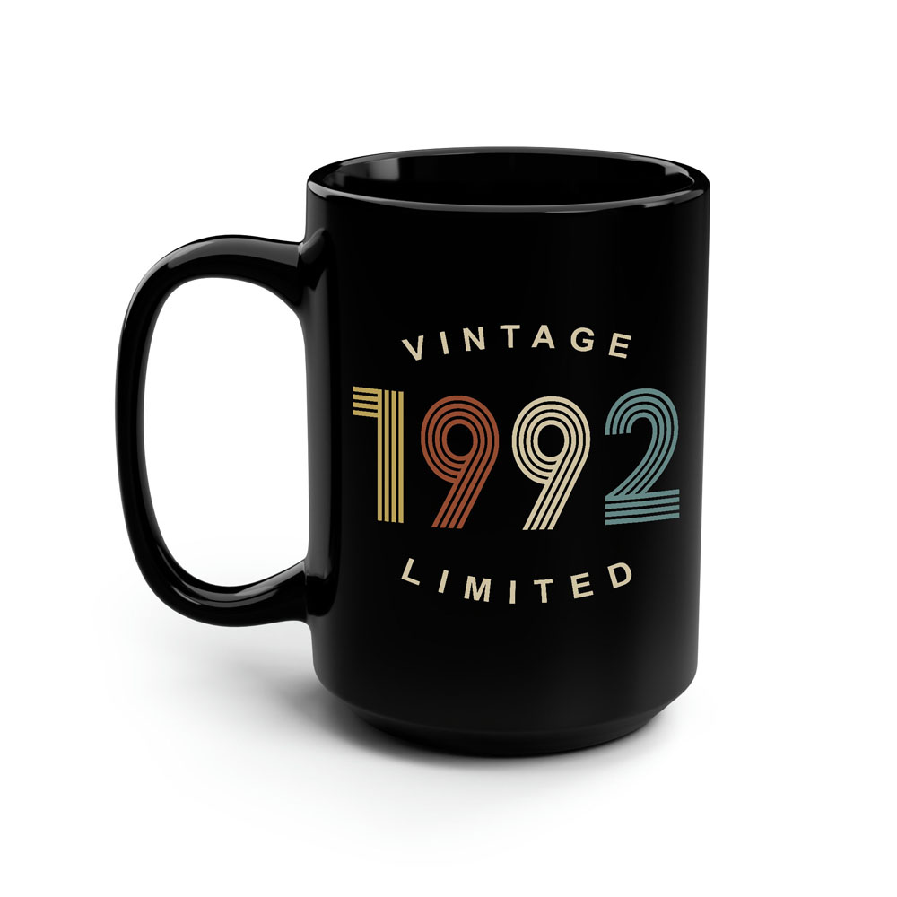 Limited Edition 1992 Birthday Black Coffee Mug