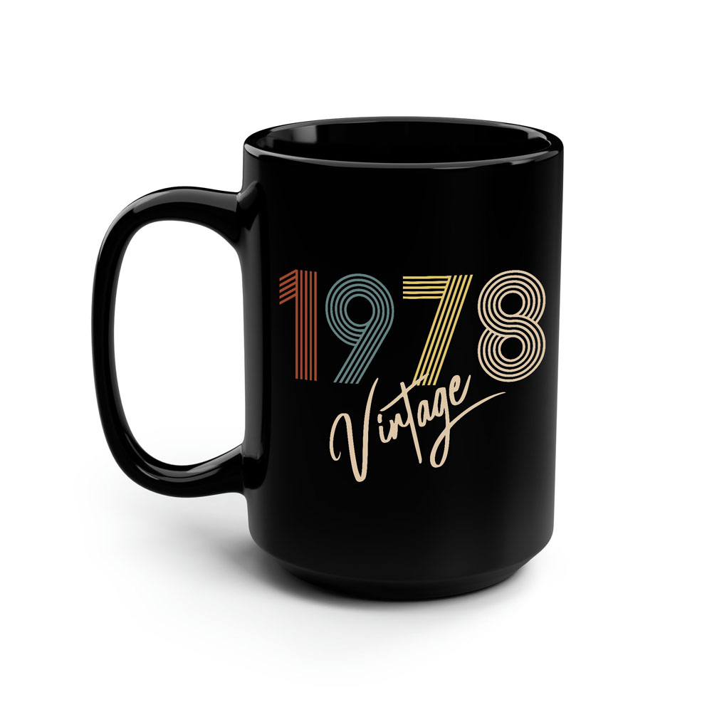 Limited Vintage 1978 Birthday Black Coffee Mug
