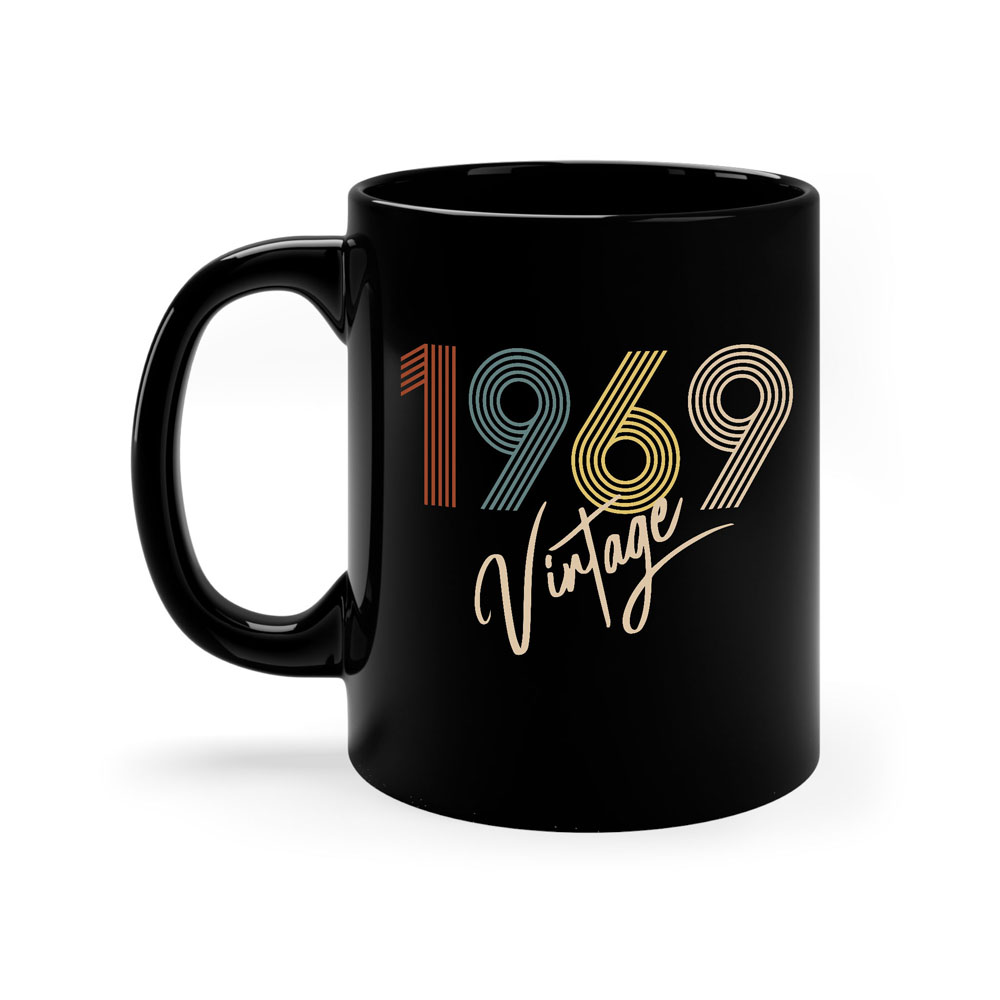 Limited Vintage 1969 Birthday Black Coffee Mug