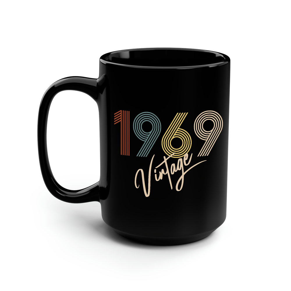 Limited Vintage 1969 Birthday Black Coffee Mug