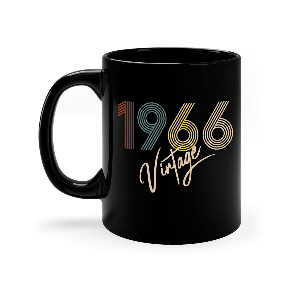 Limited Vintage 1966 Birthday Black Coffee Mug