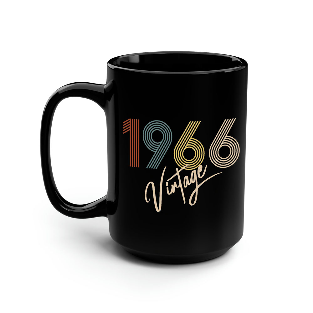 Limited Vintage 1966 Birthday Black Coffee Mug