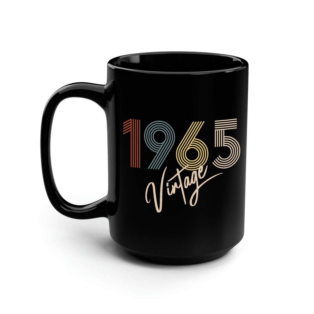Limited Vintage 1965 Birthday Black Coffee Mug