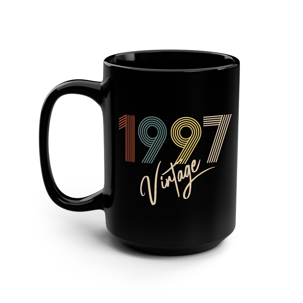 Limited Vintage 1997 Birthday Black Coffee Mug