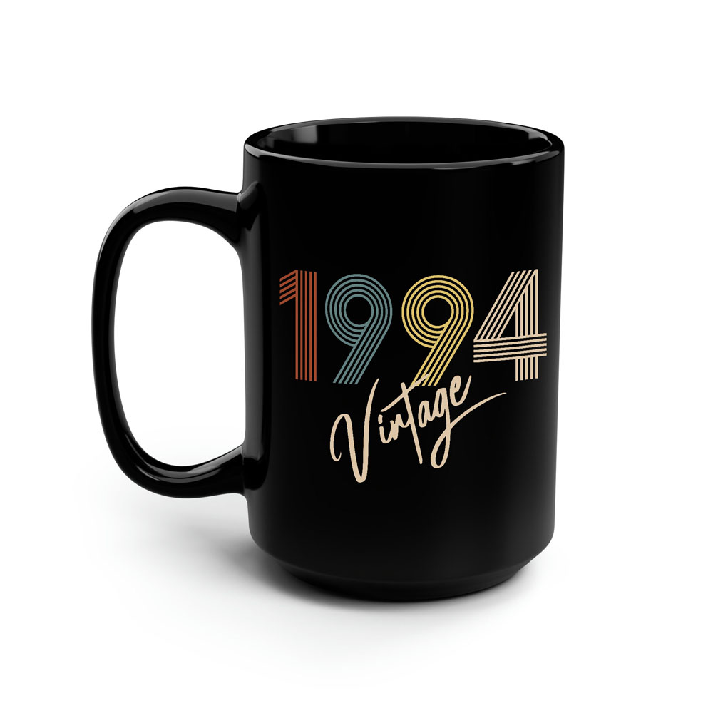 Limited Vintage 1994 Birthday Black Coffee Mug