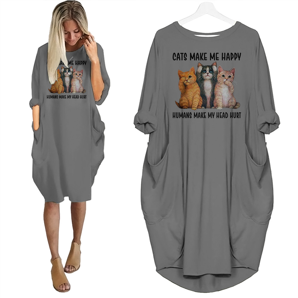 Cats Make Me Happy Nightgown For Women