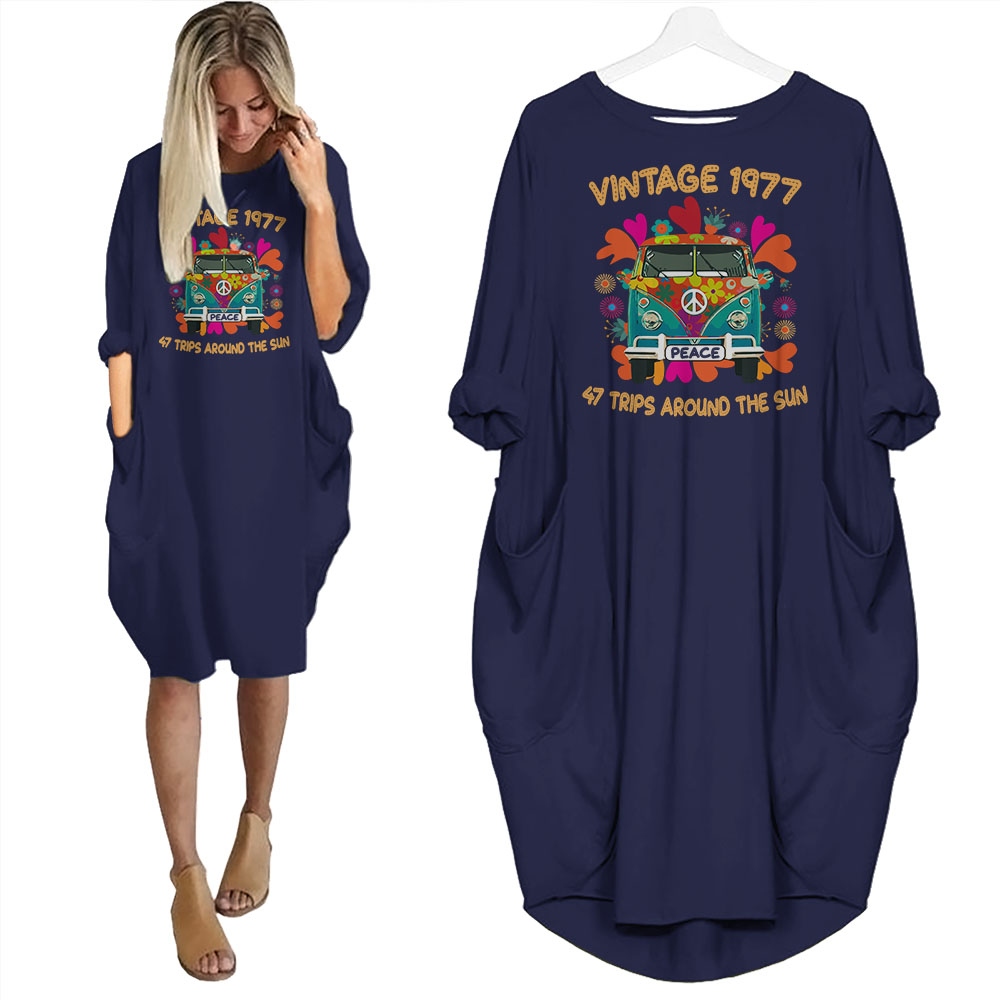 Vintage Trips 1977 Birthday Pocket Dress