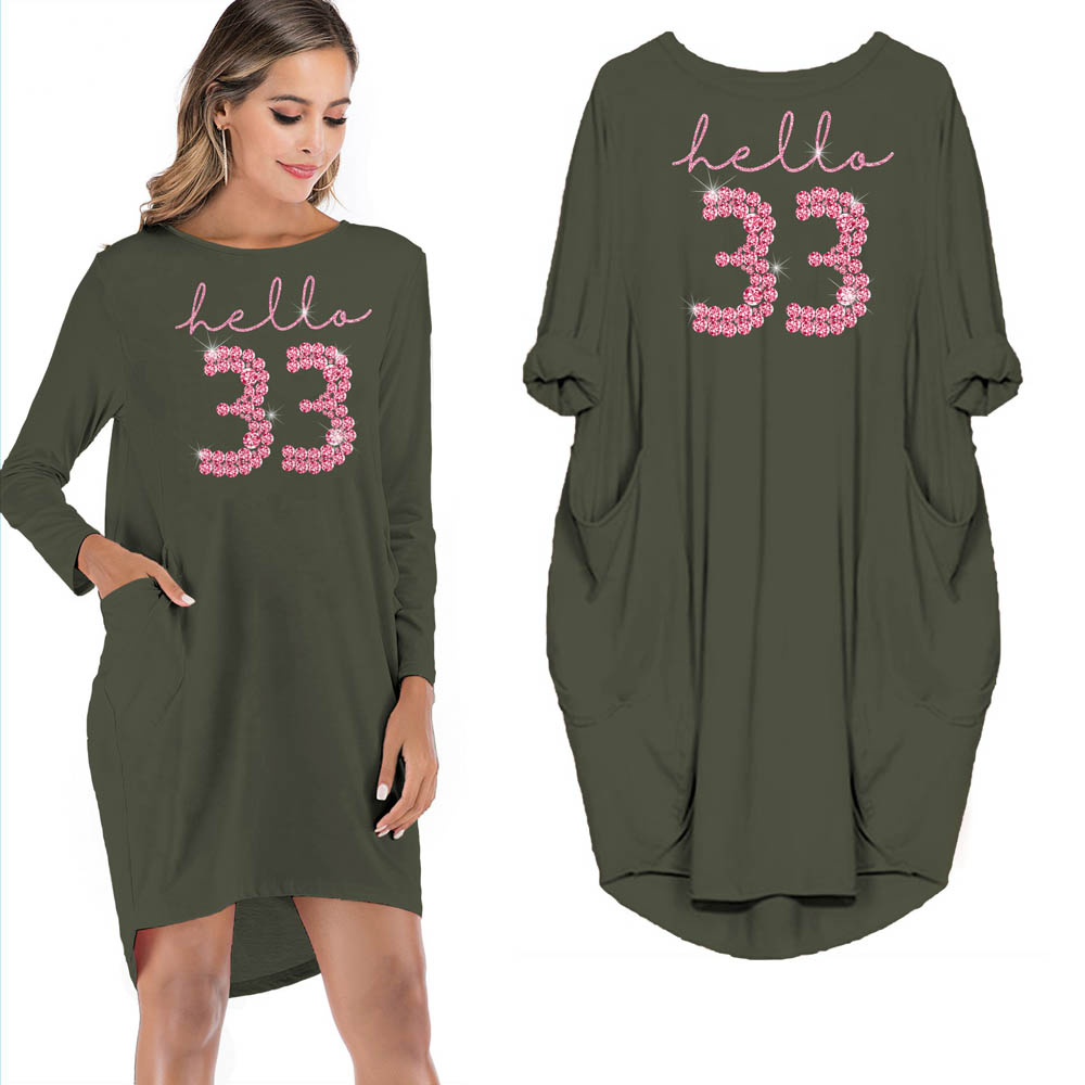 Hello 33 Birthday Pocket Dress