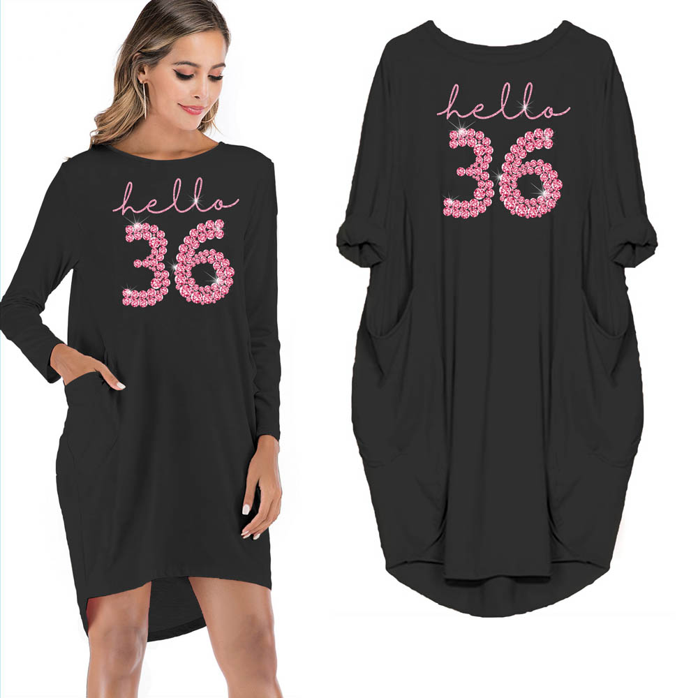 Hello 36 Birthday Pocket Dress