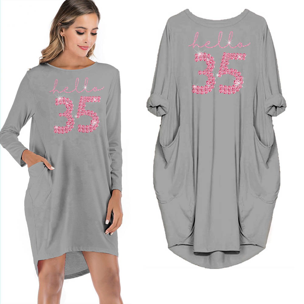 Hello 35 Birthday Pocket Dress