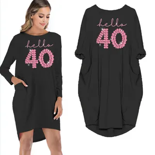 Hello 40 Birthday Pocket Dress