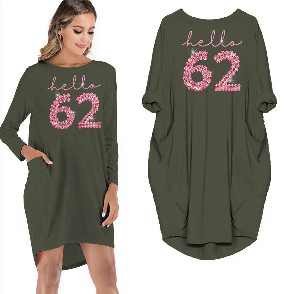 Hello 62 Birthday Pocket Dress