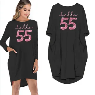 Hello 55 Birthday Pocket Dress