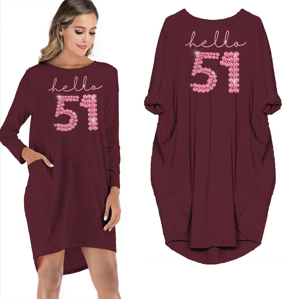 Hello 51 Birthday Pocket Dress