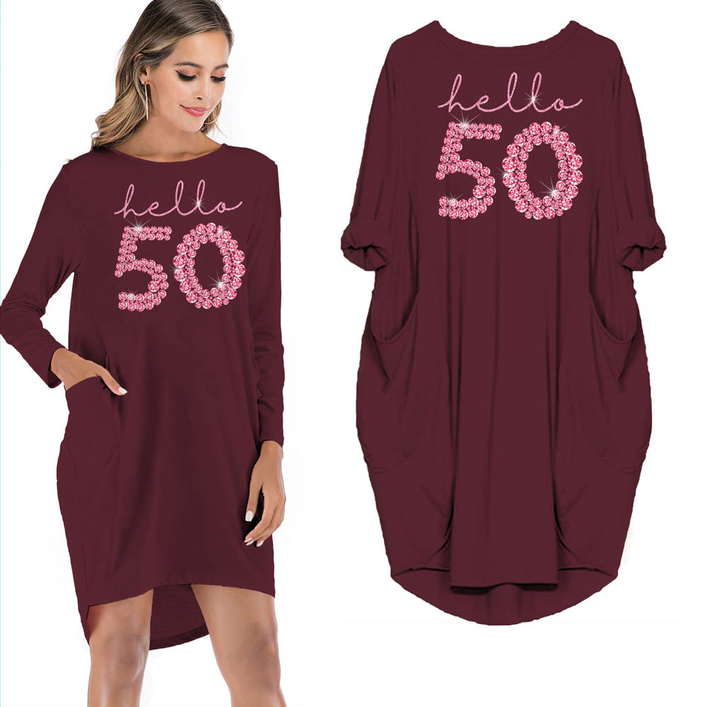 Hello 50 Birthday Pocket Dress