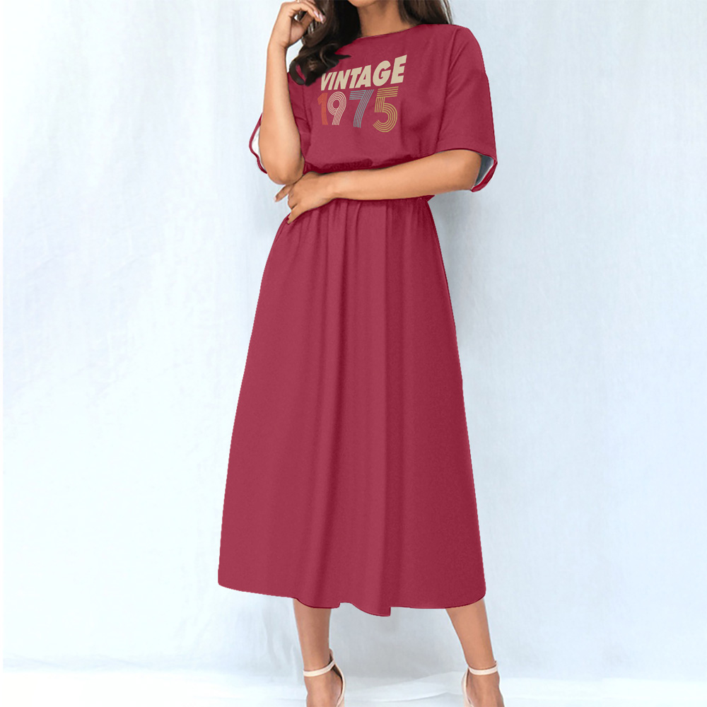 Limited 1975 Birthday Women's Elastic Waist Dress
